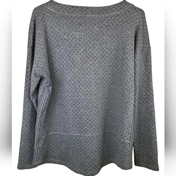 Talbots grey with black polka dot long sleeve top - Picture 2 of 9